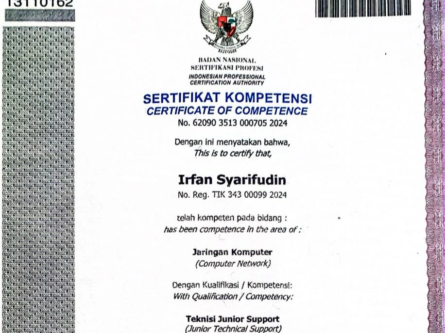 Sertifikat JCS BNSP